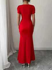 Petal Sleeve Mermaid Maxi Dress