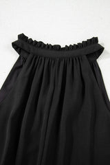 Pinched V Neck Tie Loose Tank Top