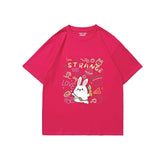 Pink Bunny Love Oversized T-Shirt US 4 / MediumVioletRed