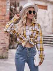 Plaid Button-Down Long Sleeve Shirt