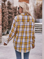 Plaid Button-Down Long Sleeve Shirt