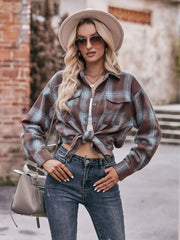 Plaid Button-Down Long Sleeve Shirt