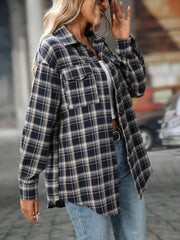 Plaid Button-Down Oversized Shirt