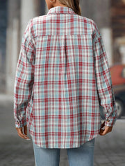 Plaid Button-Down Oversized Shirt