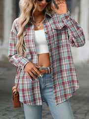 Plaid Button-Down Oversized Shirt