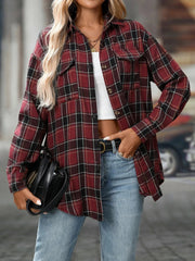 Plaid Button-Down Oversized Shirt