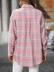 Plaid Button-Down Oversized Shirt