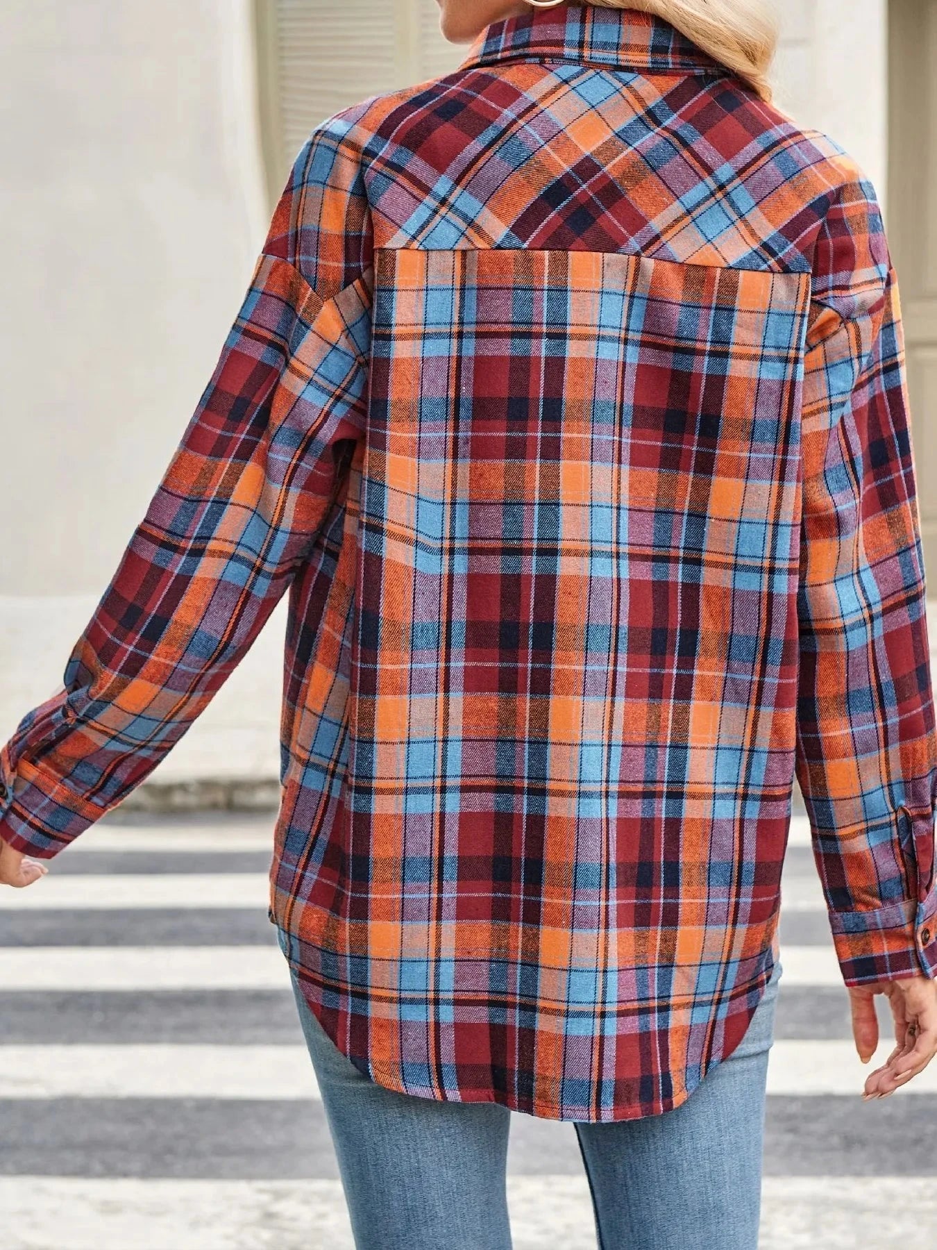 Plaid Button Up Long Sleeve Shirt
