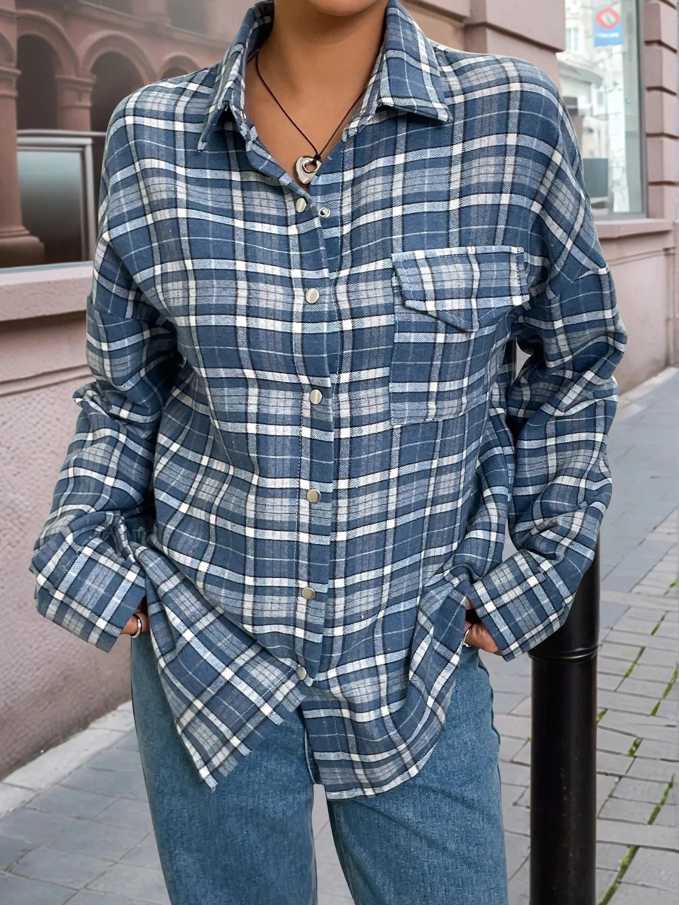 Plaid Button Up Long Sleeve Shirt