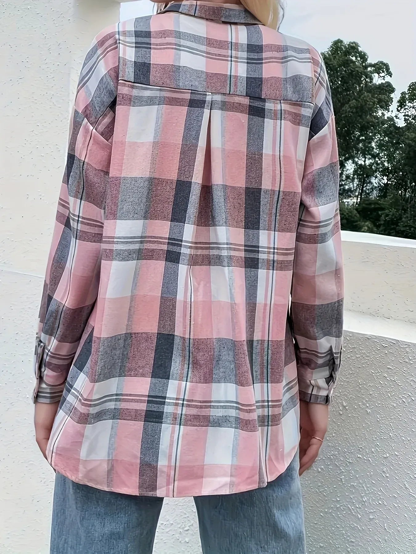 Plaid Button Up Long Sleeve Shirt