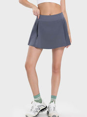 Pleated Detail Mid-Rise Waist Active Skirt Charcoal / 4