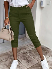 Pleated Detail Pants with Pockets Black Forest / S