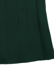 Pleated Round Neck Long Sleeve Dress