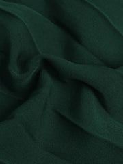 Pleated Round Neck Long Sleeve Dress