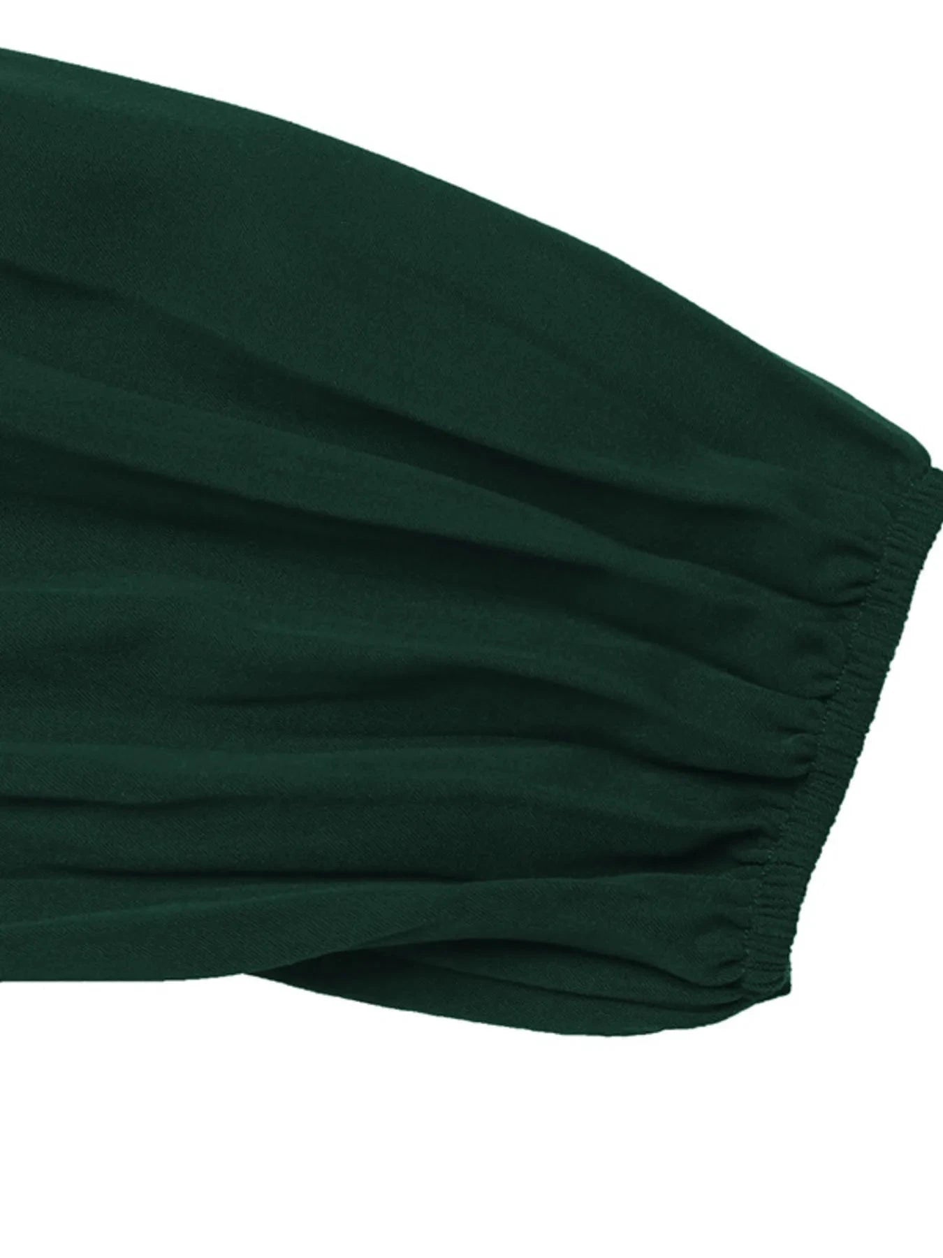 Pleated Round Neck Long Sleeve Dress