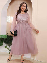 Plus Size Floral Lace Embroidered Double Mesh Dress US 16-18 / LightPink