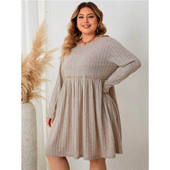 Plus Size Rib Knit Loose Sweater Dress