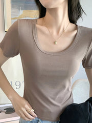 Plus Size Round Neck Short Sleeve T-Shirt