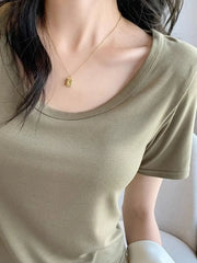 Plus Size Round Neck Short Sleeve T-Shirt