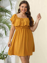 Plus Size Ruffled Sleeves Mini Chiffon Dress US 16-18 / Yellow