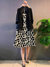 Plus Size Two-Piece Jacket Heart Print Monogram Dress US 16-18 / Black