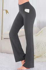 Pocketed High Waist Active Pants Charcoal / S