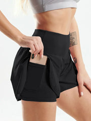 Pocketed High Waist Active Shorts Black / XS