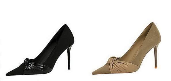 Pointed Toe Bow Detailed Suede Pumps