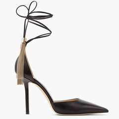 Pointed Toe Lace-Up High Heels