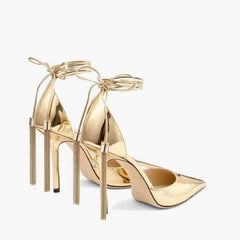Pointed Toe Lace-Up High Heels