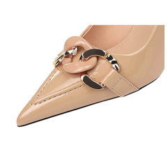 Pointed Toe Metal Embellished Stilettos