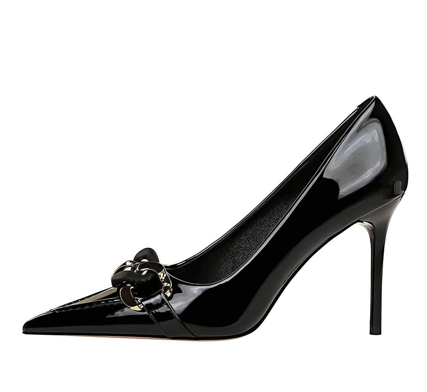 Pointed Toe Metal Embellished Stilettos