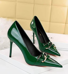 Pointed Toe Metal Embellished Stilettos