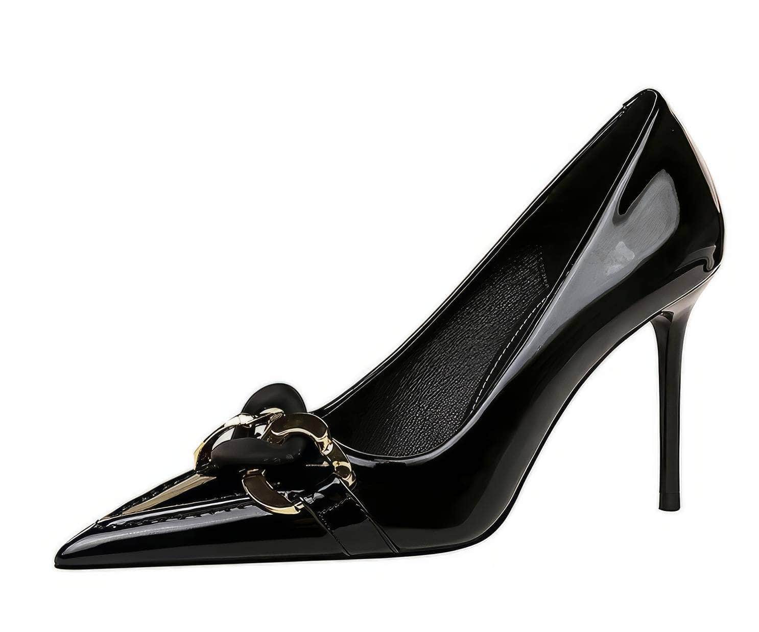 Pointed Toe Metal Embellished Stilettos EU 33 / Black / 9.5CM