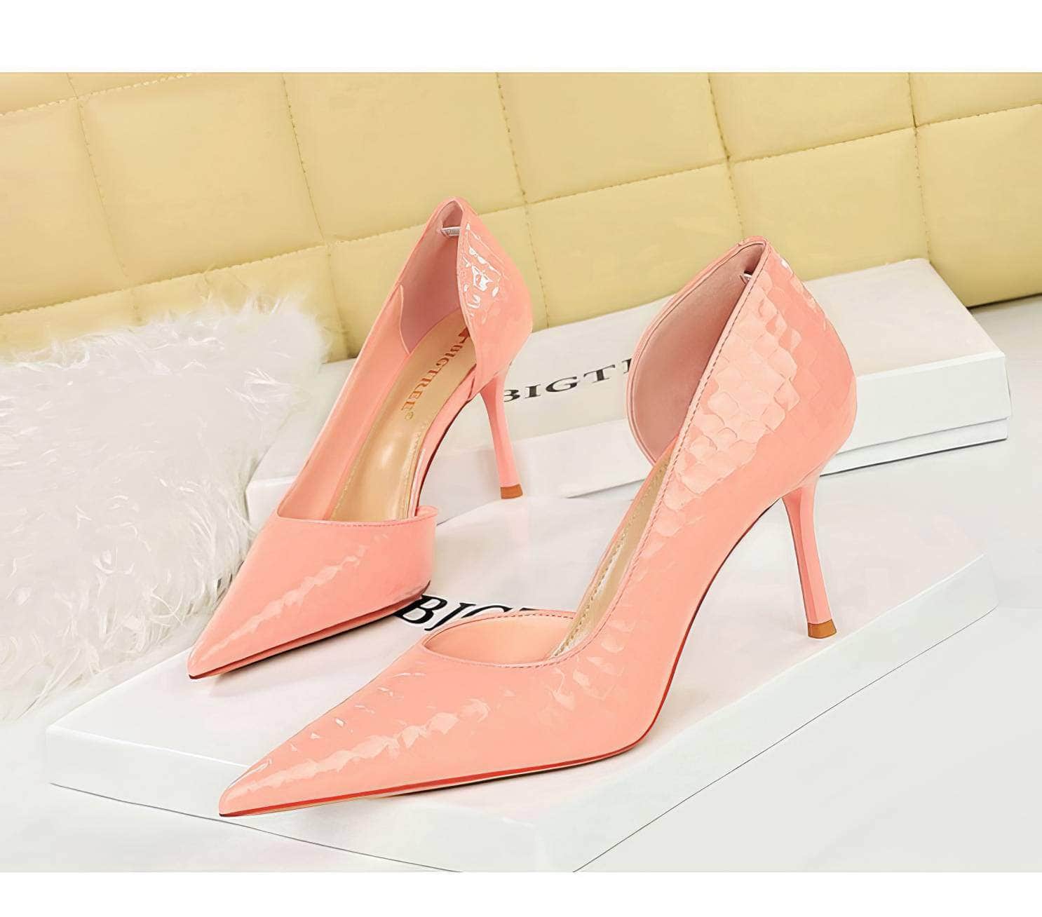 Pointed Toes Stiletto Croc Pumps