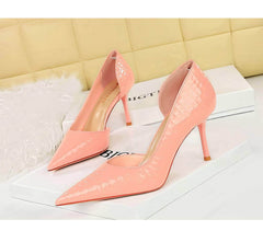 Pointed Toes Stiletto Croc Pumps