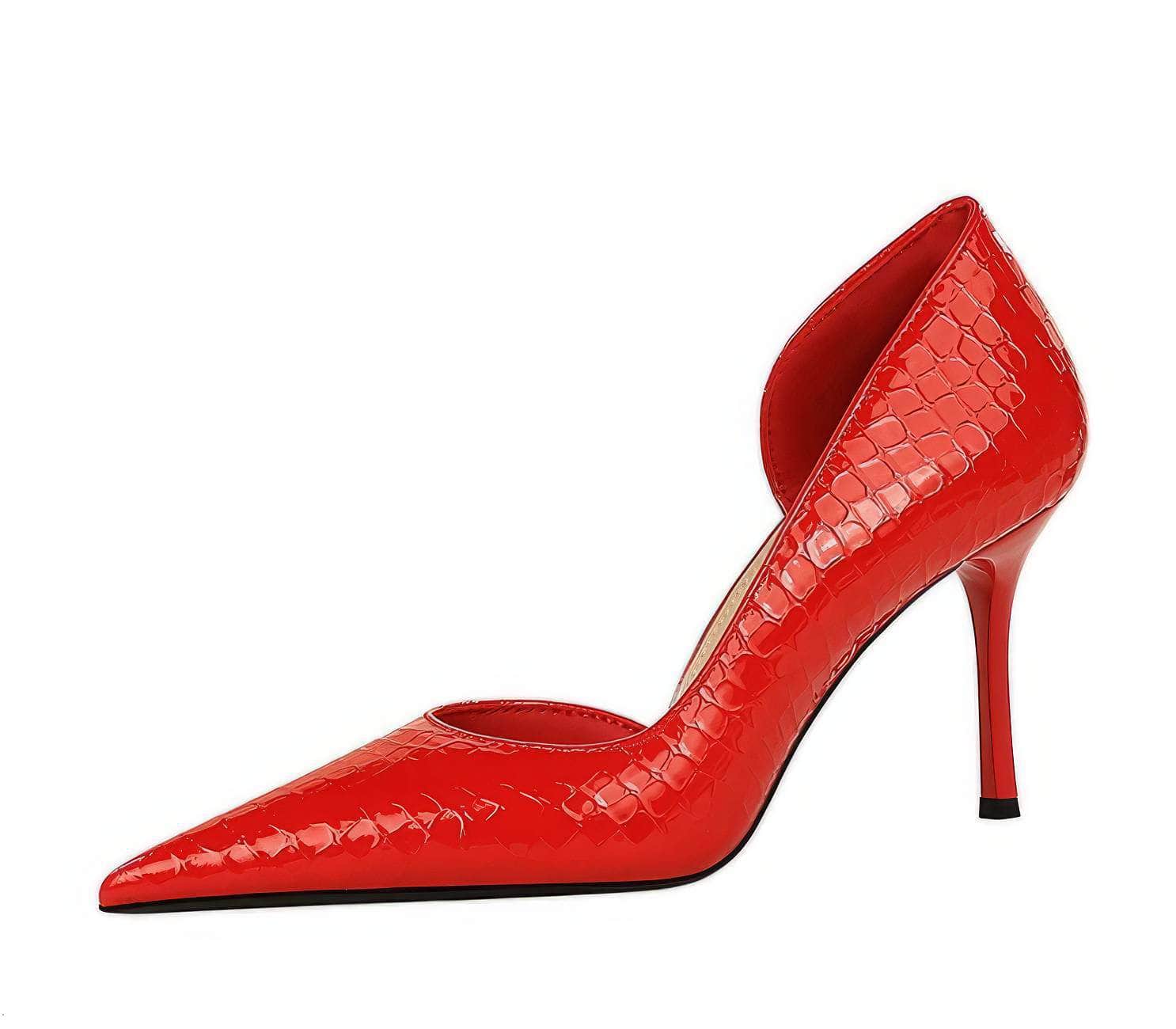 Pointed Toes Stiletto Croc Pumps