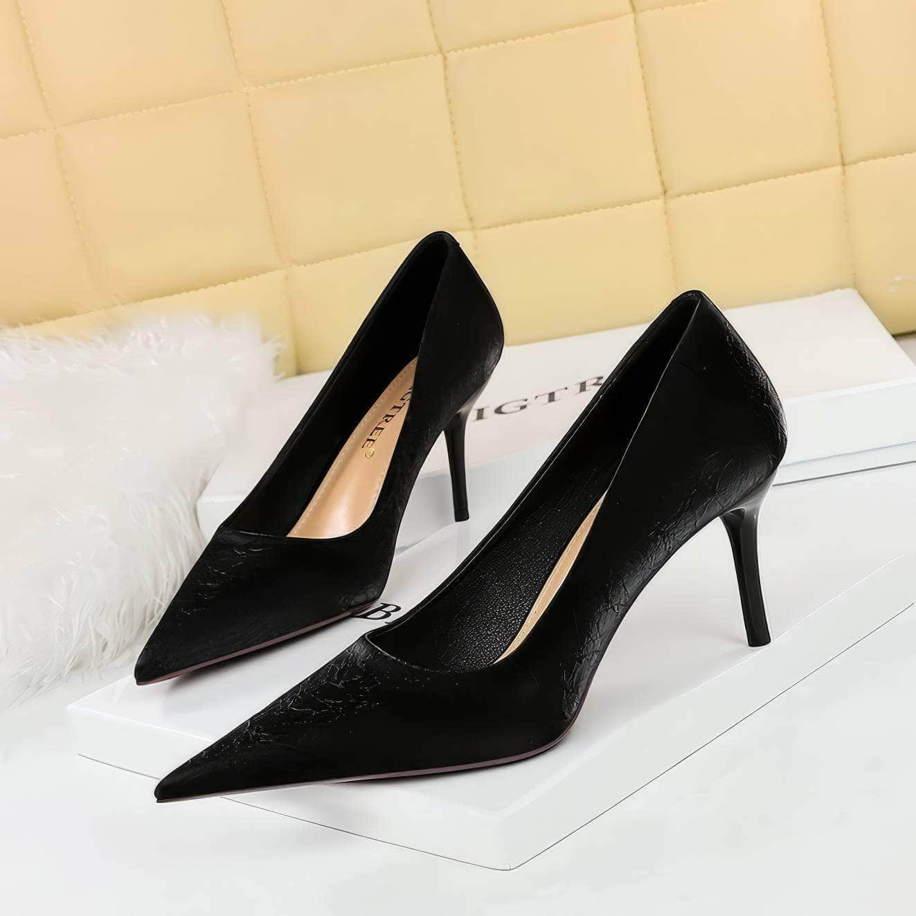 Pointy Ruched Detailed Stiletto Heels