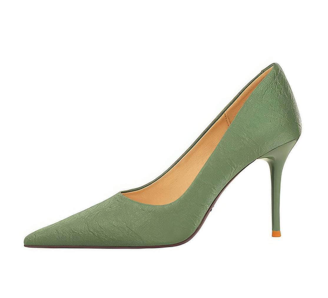 Pointy Ruched Detailed Stiletto Heels