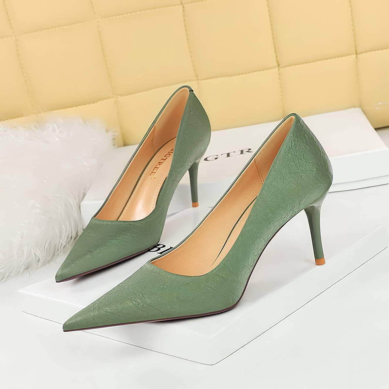 Pointy Ruched Detailed Stiletto Heels