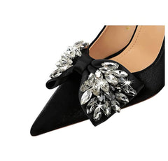 Pointy Stilettos Rhinestone Butterfly Heels
