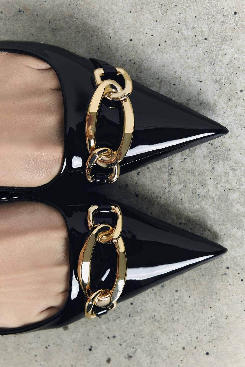Pointy Toe Metal Decorated Slingback Sandal Heels