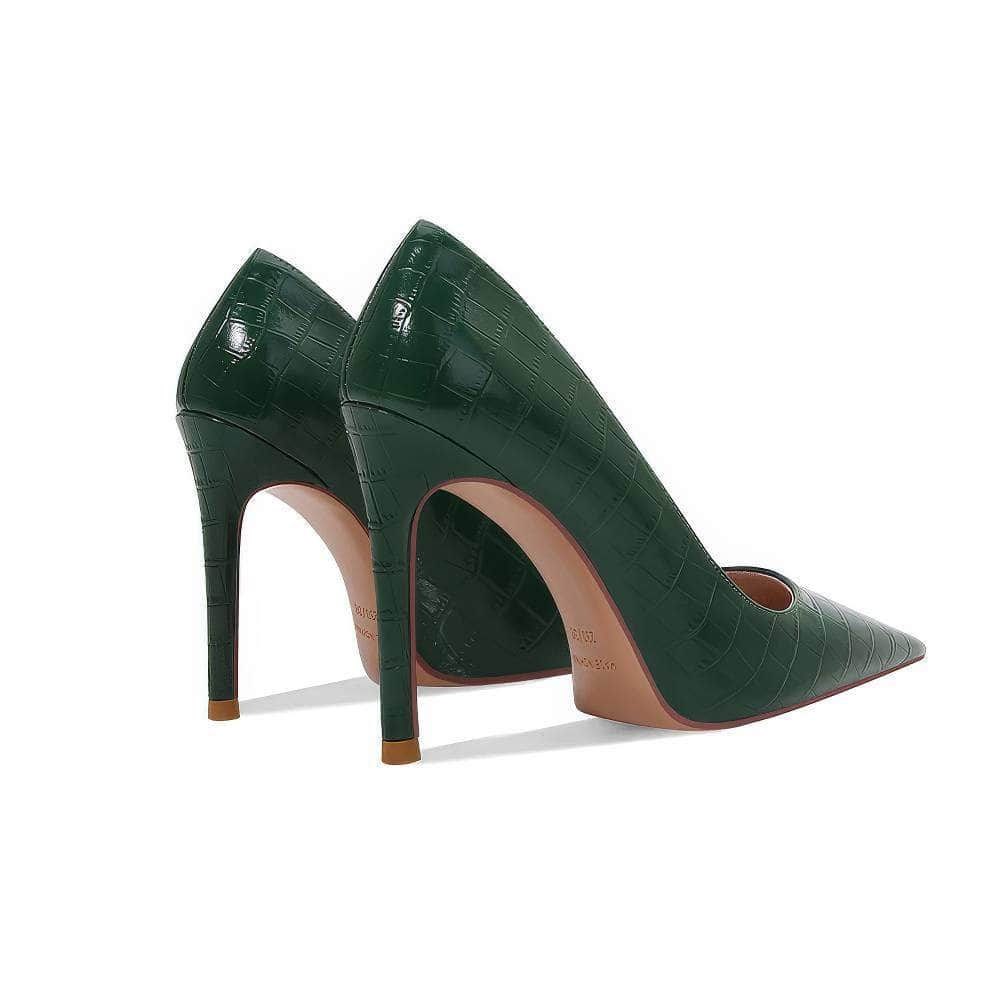 Pointy Toes Croc Skin Stiletto Heels