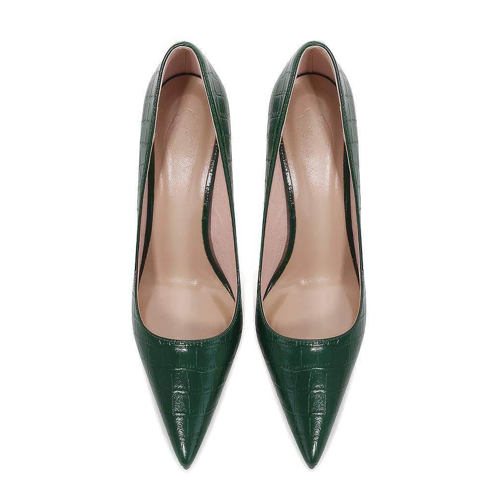 Pointy Toes Croc Skin Stiletto Heels