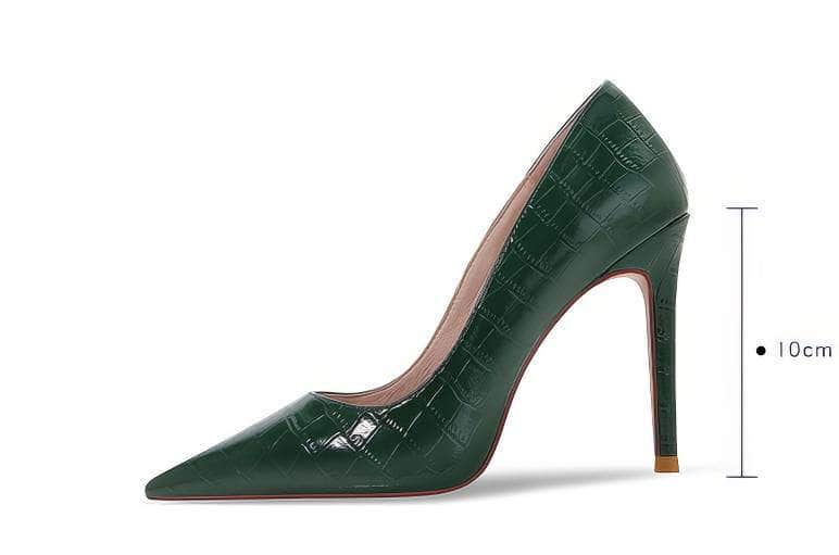 Pointy Toes Croc Skin Stiletto Heels