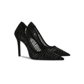 Pointy Toes Laced Court Heels EU 31 / Black / 6CM