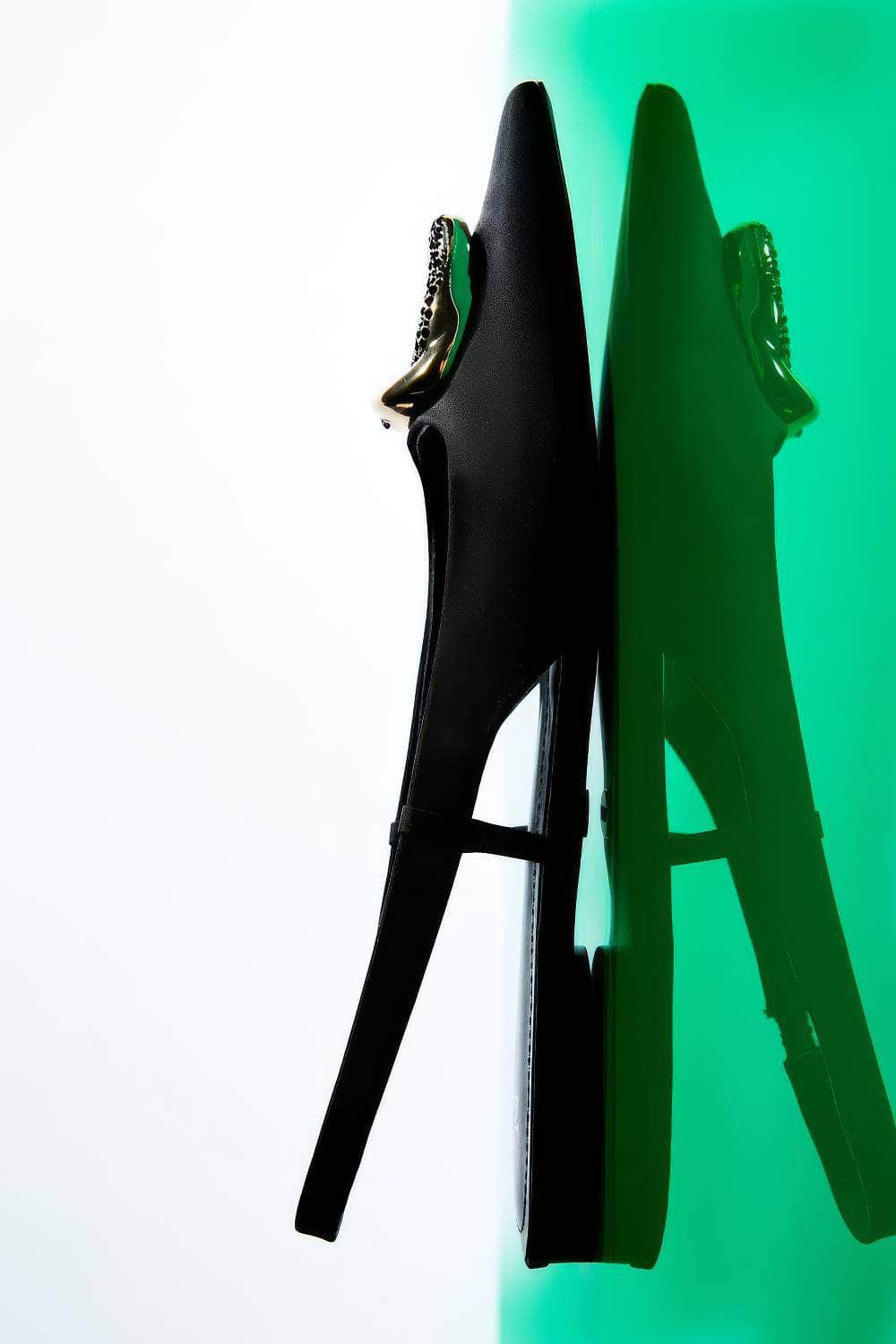 Pointy Toes Metal Embellished Slingback Sandals