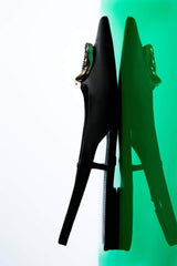 Pointy Toes Metal Embellished Slingback Sandals