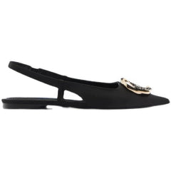 Pointy Toes Metal Embellished Slingback Sandals