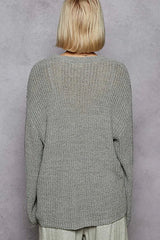 POL Oversized V-Neck Knit Top